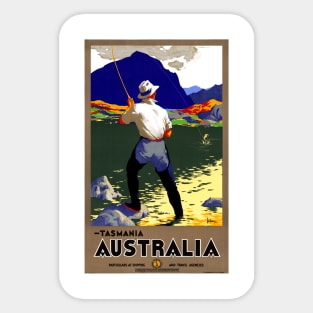 Vintage Travel Poster  Tasmania Australia Sticker